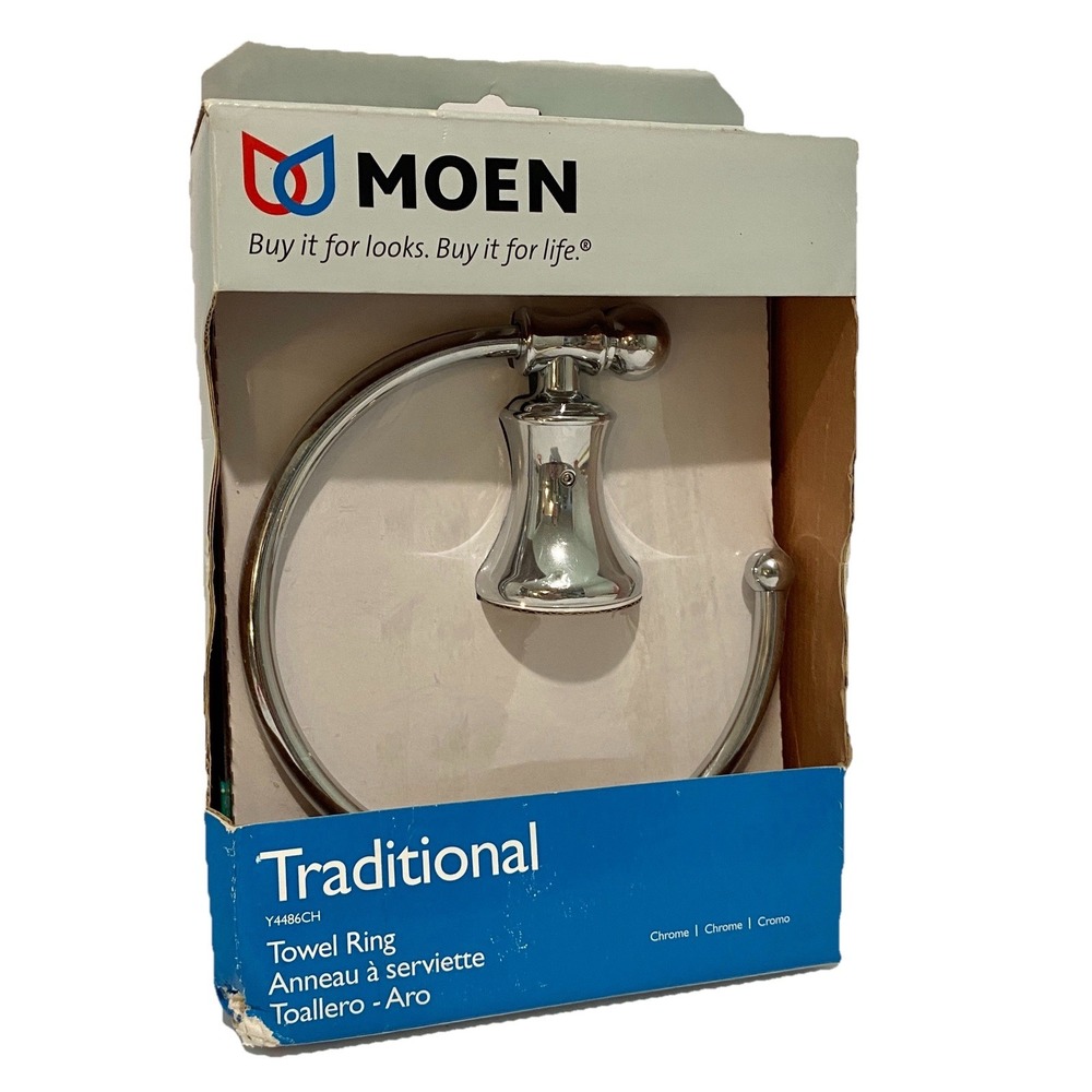 MOEN Traditional Y4486CH Towel Ring - Chrome Finish‎